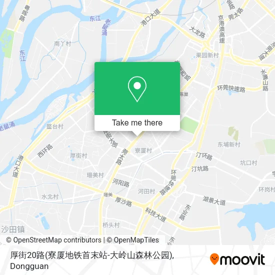 厚街20路(寮厦地铁首末站-大岭山森林公园) map
