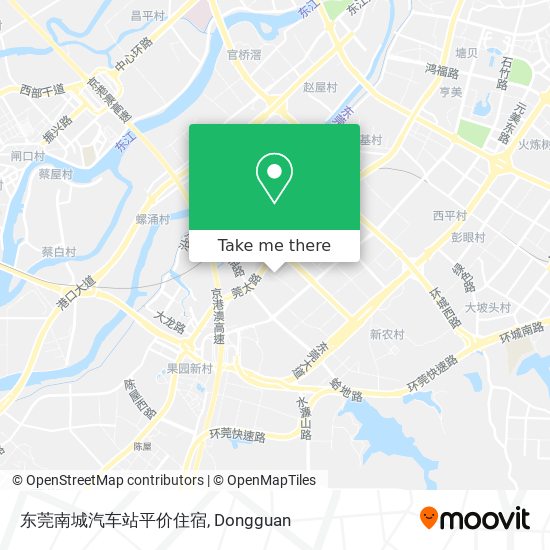 东莞南城汽车站平价住宿 map