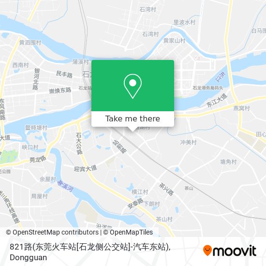 821路(东莞火车站[石龙侧公交站]-汽车东站) map