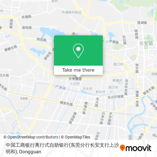 中国工商银行离行式自助银行(东莞分行长安支行上沙明和) map