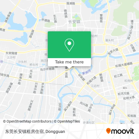 东莞长安镇租房住宿 map