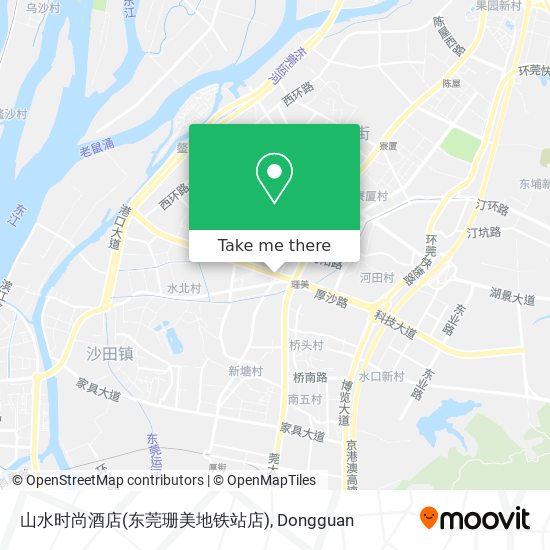 山水时尚酒店(东莞珊美地铁站店) map