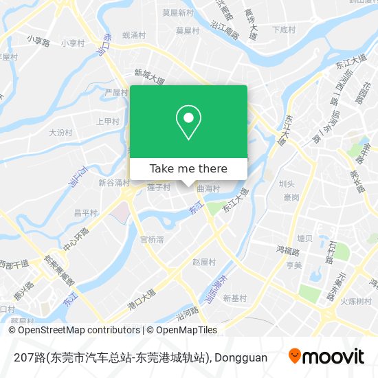 207路(东莞市汽车总站-东莞港城轨站) map