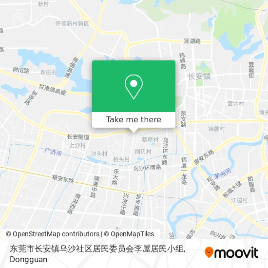 东莞市长安镇乌沙社区居民委员会李屋居民小组 map