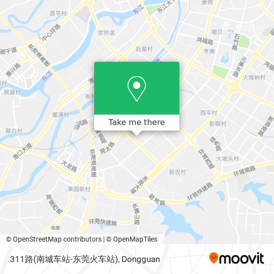 311路(南城车站-东莞火车站) map