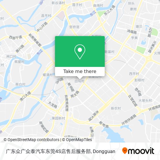 广东众广众泰汽车东莞4S店售后服务部 map