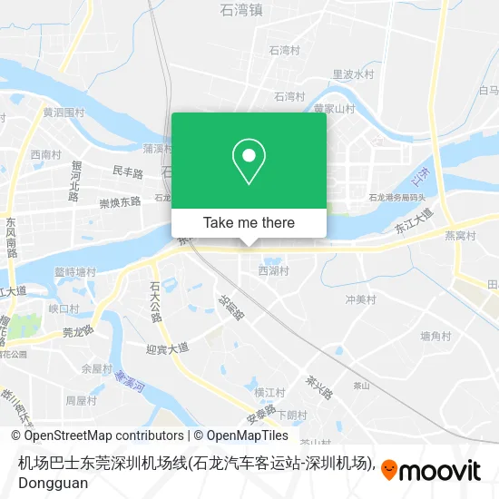 机场巴士东莞深圳机场线(石龙汽车客运站-深圳机场) map