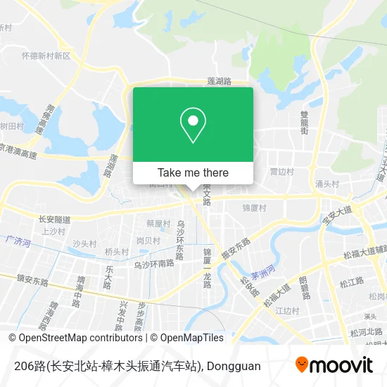206路(长安北站-樟木头振通汽车站) map