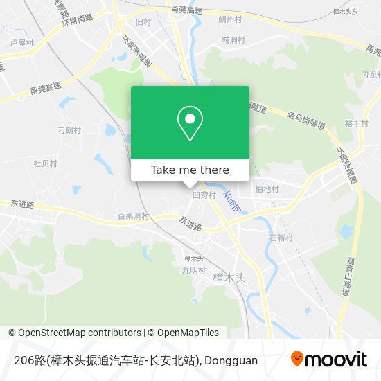 206路(樟木头振通汽车站-长安北站) map