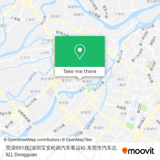 莞深001线(深圳宝安松岗汽车客运站-东莞市汽车总站) map