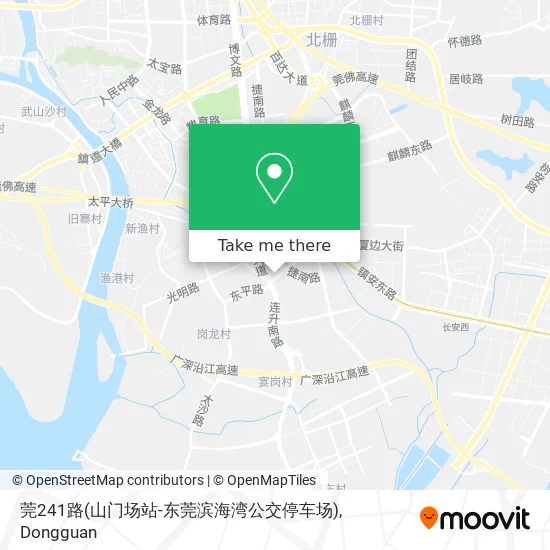 莞241路(山门场站-东莞滨海湾公交停车场) map