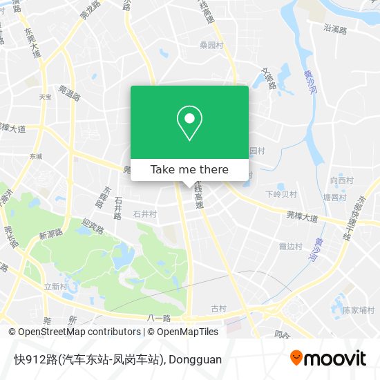 快912路(汽车东站-凤岗车站) map