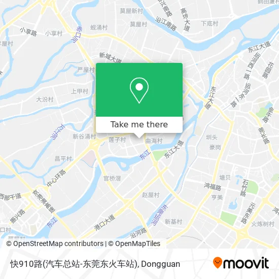 快910路(汽车总站-东莞东火车站) map