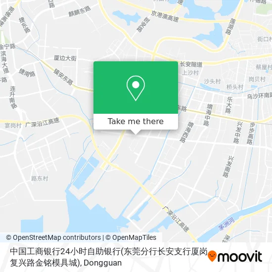中国工商银行24小时自助银行(东莞分行长安支行厦岗复兴路金铭模具城) map