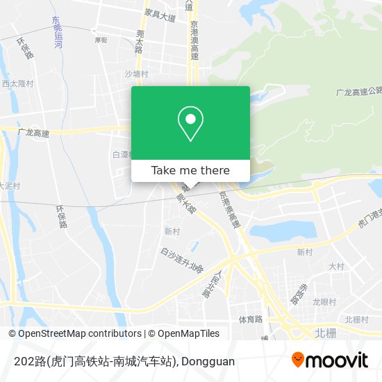 202路(虎门高铁站-南城汽车站) map