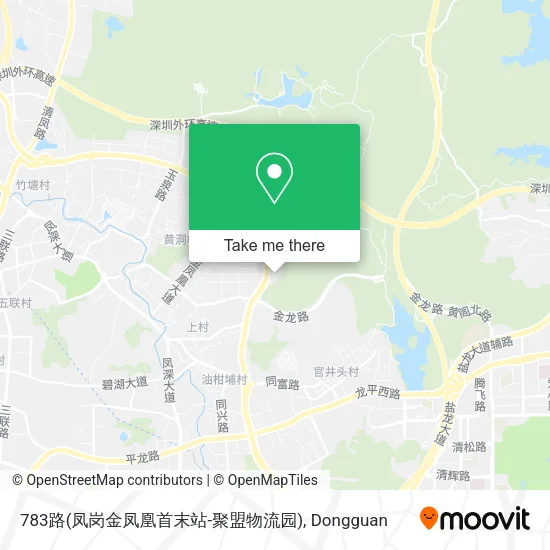 783路(凤岗金凤凰首末站-聚盟物流园) map