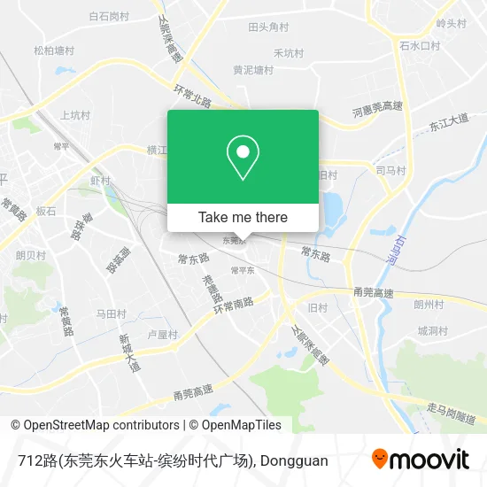 712路(东莞东火车站-缤纷时代广场) map