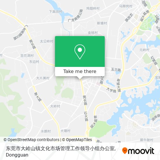 东莞市大岭山镇文化市场管理工作领导小组办公室 map