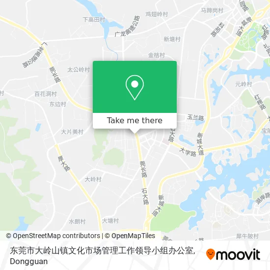 东莞市大岭山镇文化市场管理工作领导小组办公室 map