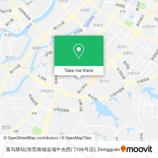 菜鸟驿站(东莞南城金域中央西门106号店) map