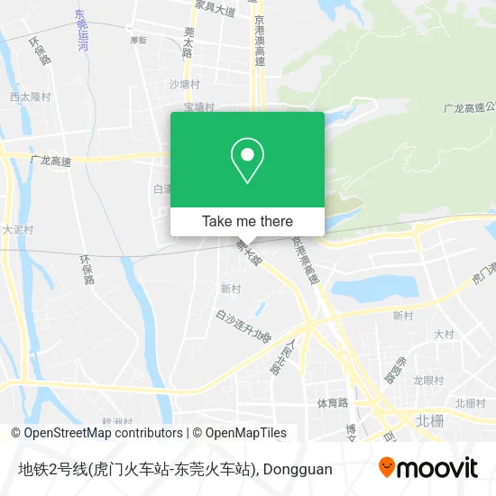 地铁2号线(虎门火车站-东莞火车站) map