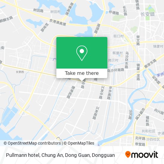 Pullmann hotel, Chung An, Dong Guan map