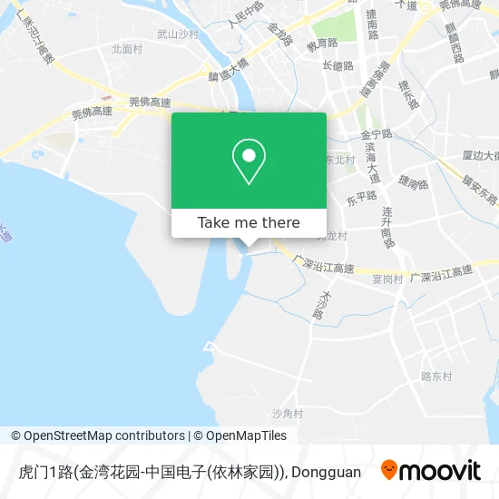 虎门1路(金湾花园-中国电子(依林家园)) map
