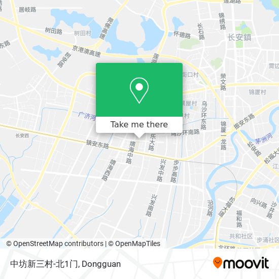 中坊新三村-北1门 map
