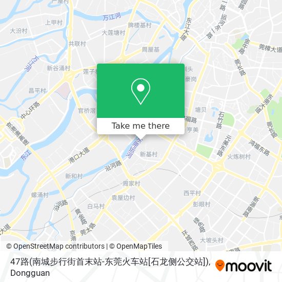 47路(南城步行街首末站-东莞火车站[石龙侧公交站]) map