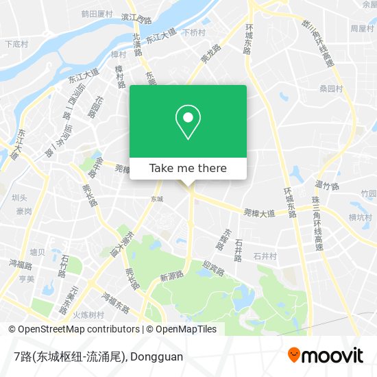 7路(东城枢纽-流涌尾) map