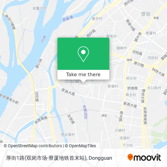 厚街1路(双岗市场-寮厦地铁首末站) map
