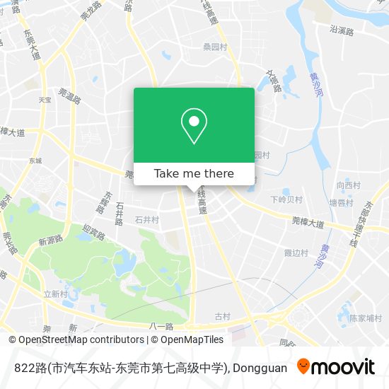 822路(市汽车东站-东莞市第七高级中学) map
