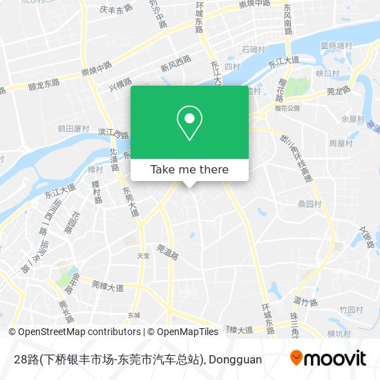 28路(下桥银丰市场-东莞市汽车总站) map