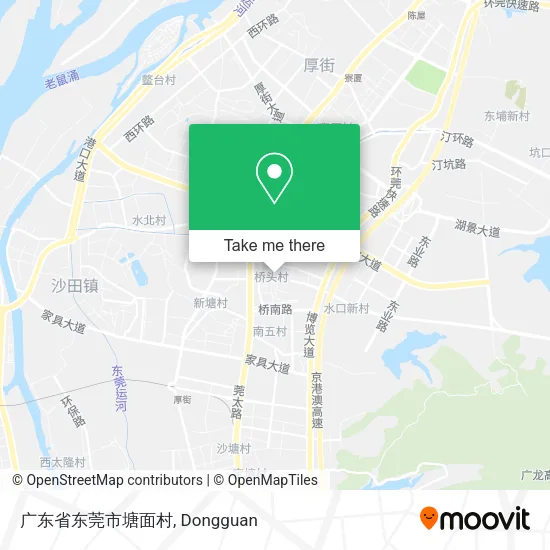广东省东莞市塘面村 map