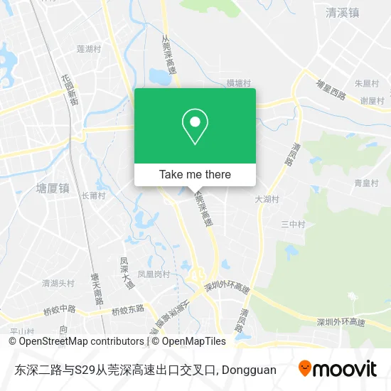 东深二路与S29从莞深高速出口交叉口 map