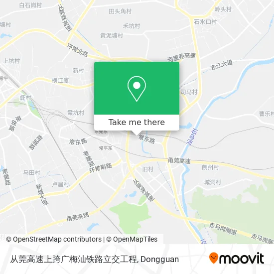 从莞高速上跨广梅汕铁路立交工程 map