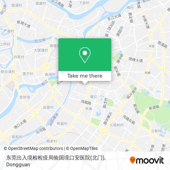东莞出入境检检疫局验国境口安医院(北门) map