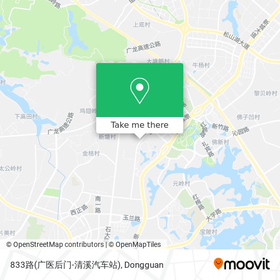 833路(广医后门-清溪汽车站) map