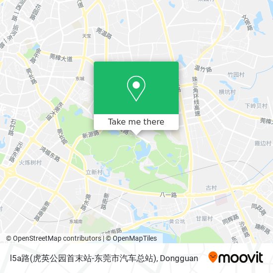 l5a路(虎英公园首末站-东莞市汽车总站) map