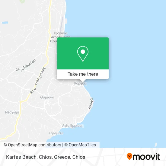 Karfas Beach, Chios, Greece map