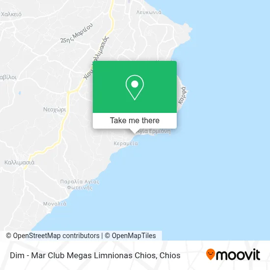 Dim - Mar Club Megas Limnionas Chios map