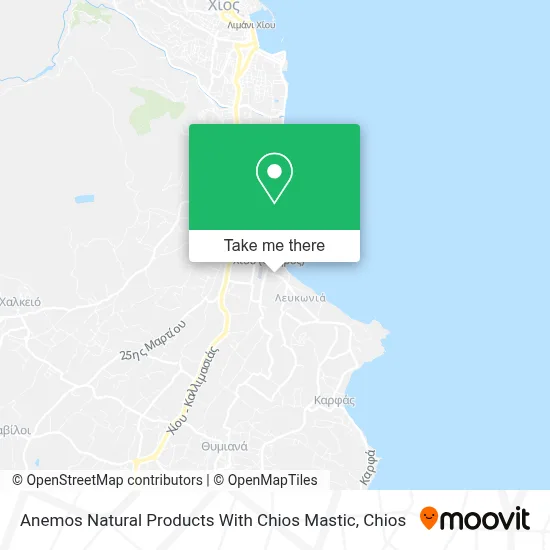Anemos Natural Products With Chios Mastic map