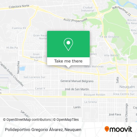 Mapa de Polideportivo Gregorio Álvarez