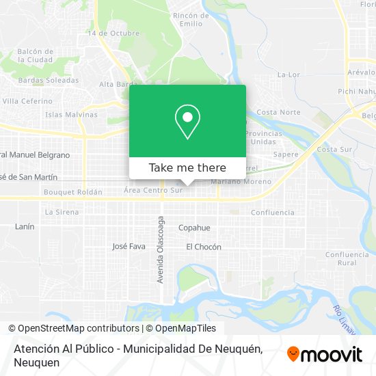 Atención Al Público - Municipalidad De Neuquén map