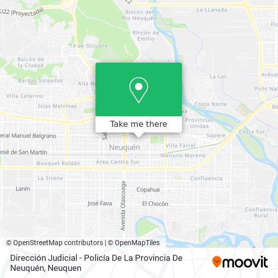 Dirección Judicial - Policía De La Provincia De Neuquén map