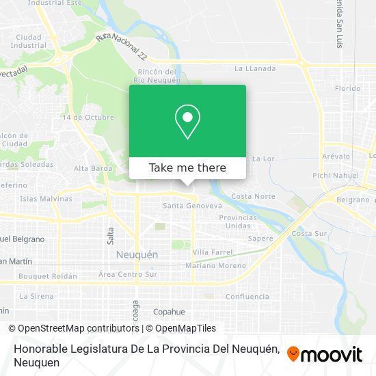 Honorable Legislatura De La Provincia Del Neuquén map
