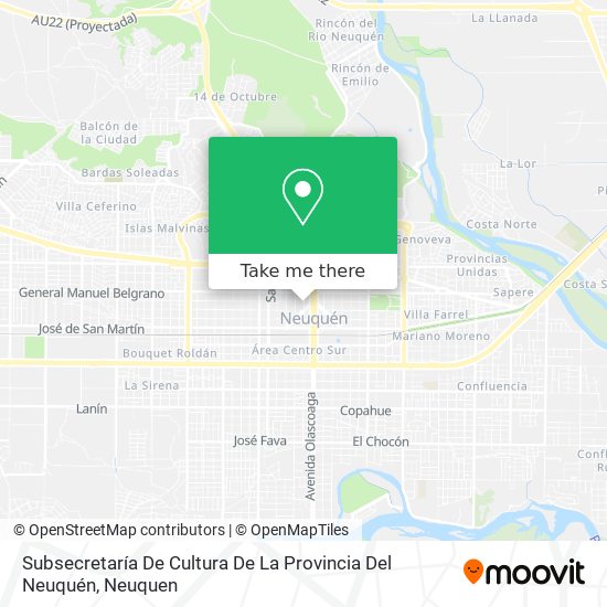Mapa de Subsecretaría De Cultura De La Provincia Del Neuquén