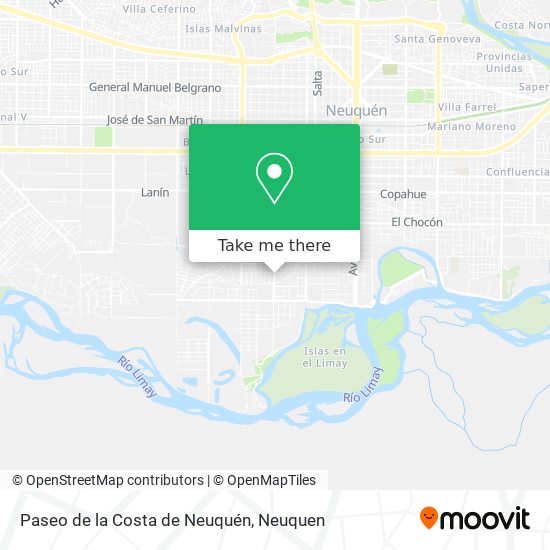 Mapa de Paseo de la Costa de Neuquén