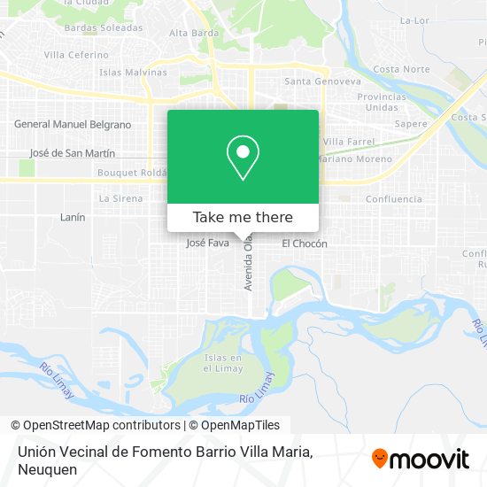 Unión Vecinal de Fomento Barrio Villa Maria map