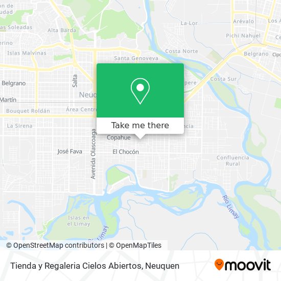 Mapa de Tienda y Regaleria Cielos Abiertos